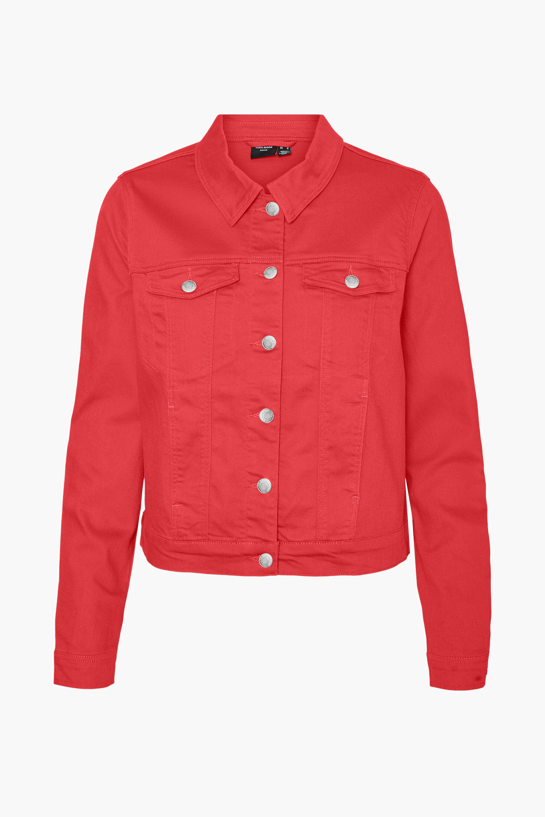 Veste en jeans rouge sale